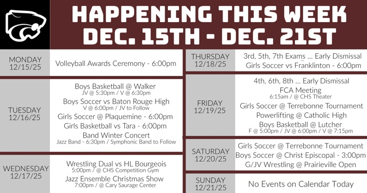 Happening This Week . . . 12/15