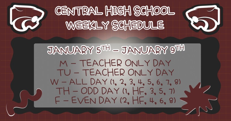 Weekly Schedule . . . 1/5