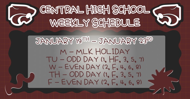 Weekly Schedule . . . 1/19