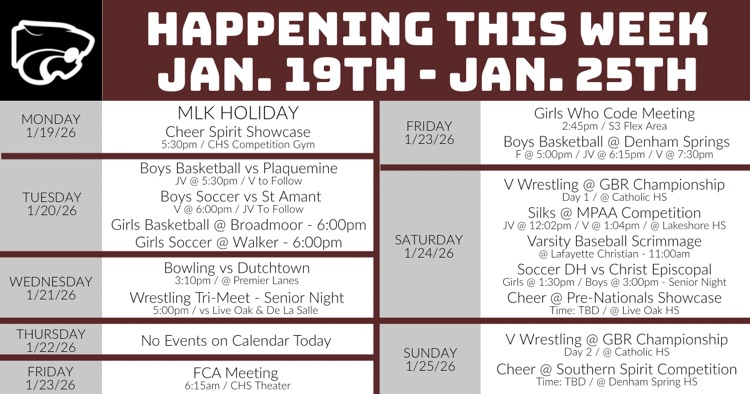 Happening This Week . . . 1/19