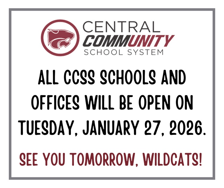 will all CCSS schools and offices will be open tomorrow, Tuesday, January 27, 2026.