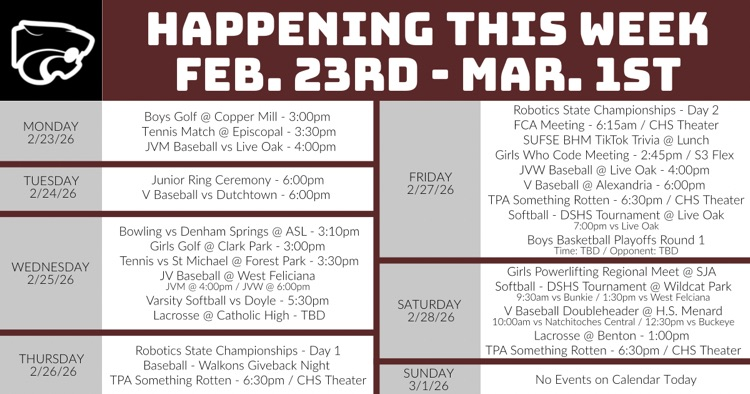 Happening This Week . . . 2/23