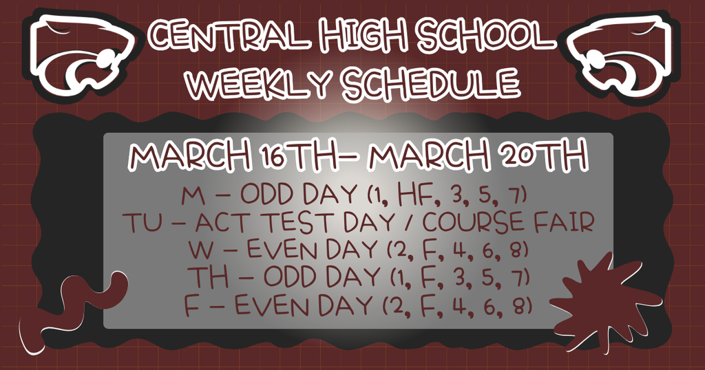 Weekly Schedule . . . 3/16