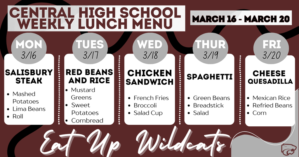 Lunch Menu . . . 3/16