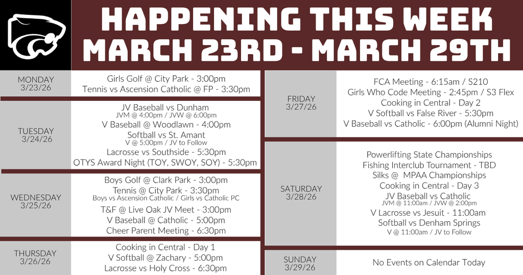 Happening This Week . . . 3/23