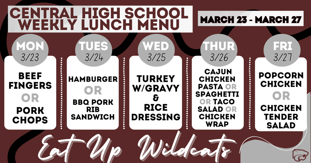 Lunch Menu . . . 3/23