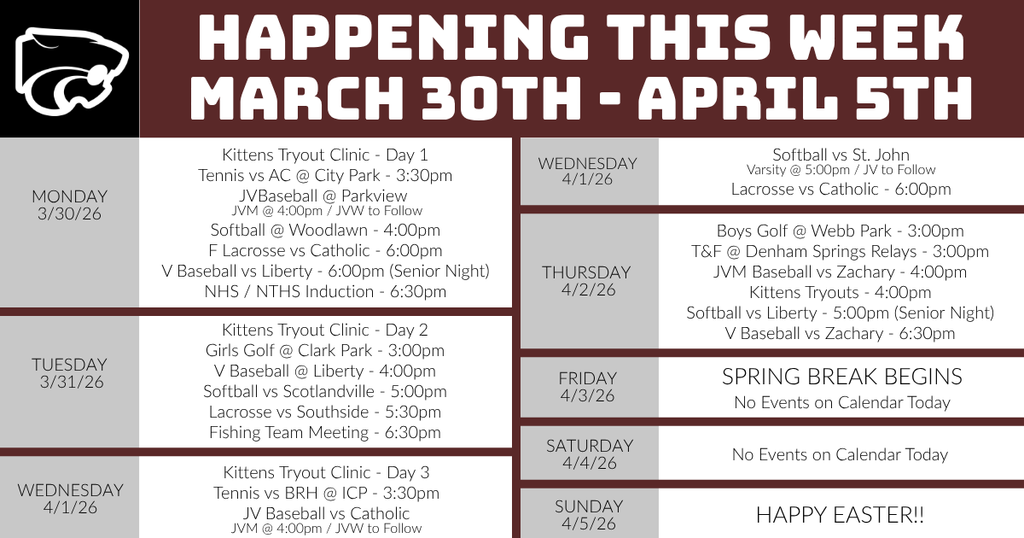 Happening This Week . . . 3/30