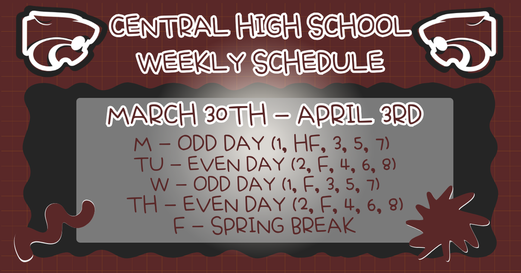 Weekly Schedule . . . 3/30