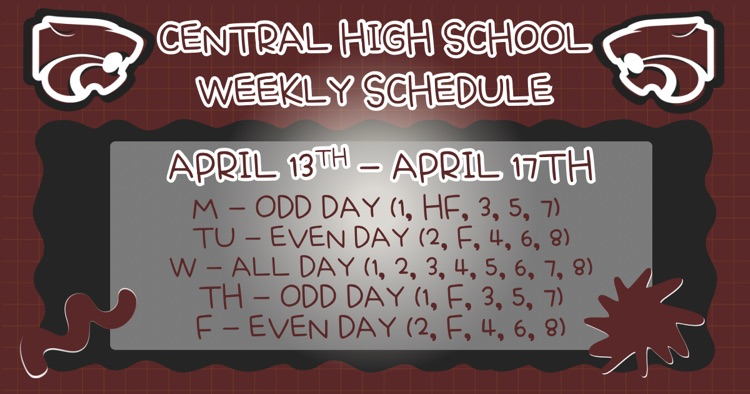 Weekly Schedule . . . 4/13