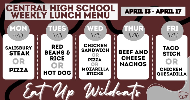 Lunch Menu . . . 4/13