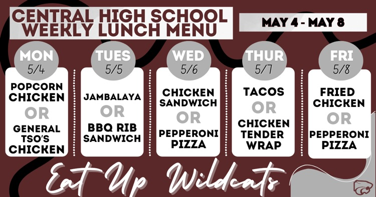 Lunch Menu . . . 5/4