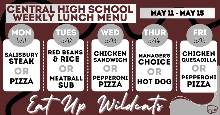 Lunch Menu . . . 5/11