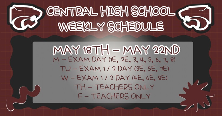 Weekly Schedule . . . 5/18