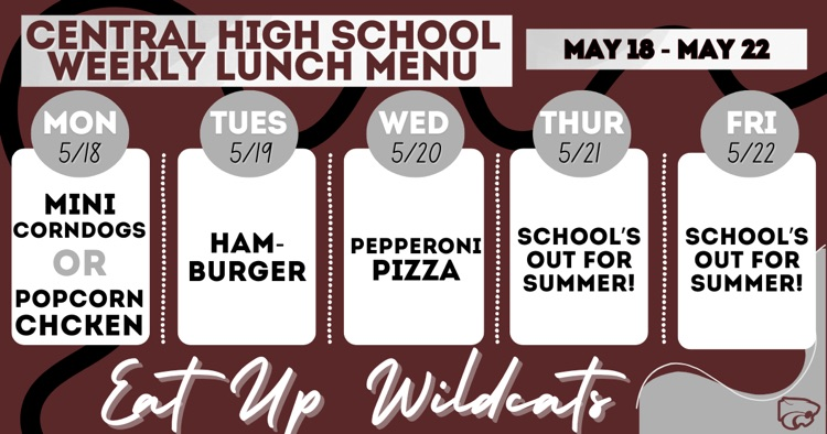 Lunch Menu . . . 5/18
