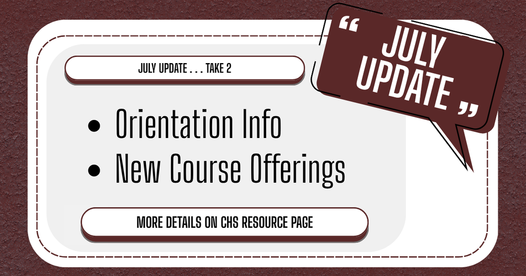 JULY UPDATE . . . TAKE 2