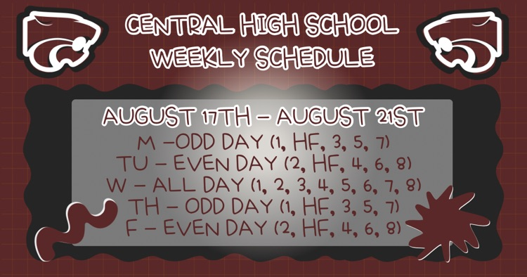 Weekly Schedule . . . 8/17