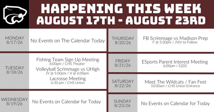 Happening This Week . . . 8/17