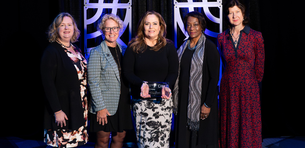 Pictured (left to right): Laura Lott, NAEA Executive Director; Cindy Todd, NAEA President; Cassie Garrity, CAN Visual Arts Teacher Leader; Wanda Knight, NAEA Past-President; Amy Pfeiler-Wunder, NAEA President-Elect.