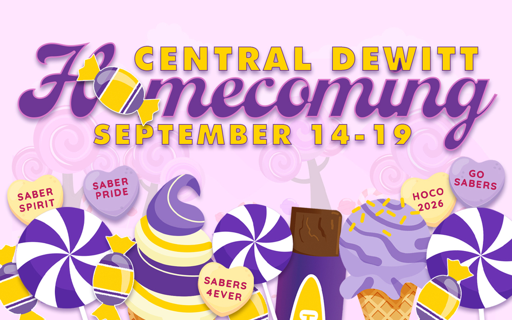 Central DeWitt Homecoming surrounded by candy and ice cream cones