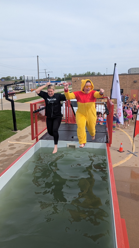 Mrs. Haley and Mrs. Reedy taking the plunge at the Cool School Polar Plunge