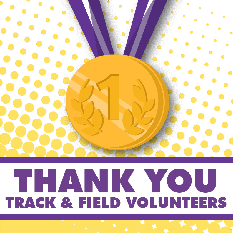 Thank you track & field volunteers. Gold Medal