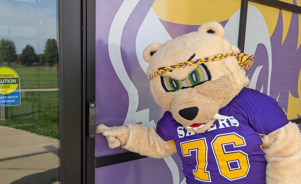 Slash showing off our new intercom system at the front entrances