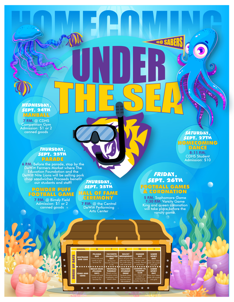 Homecoming 2025 "Under the Sea" schedule