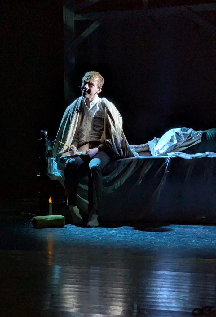 Adam Wilke performing in CDHS musical "Newsies"