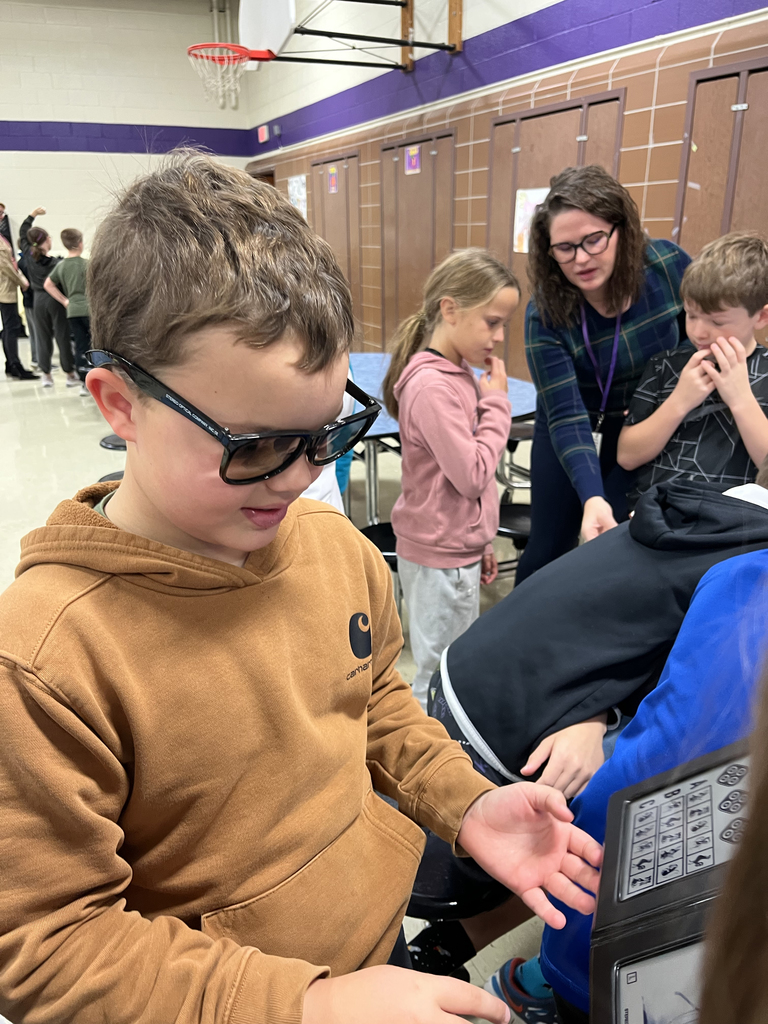 Students doing an eye test