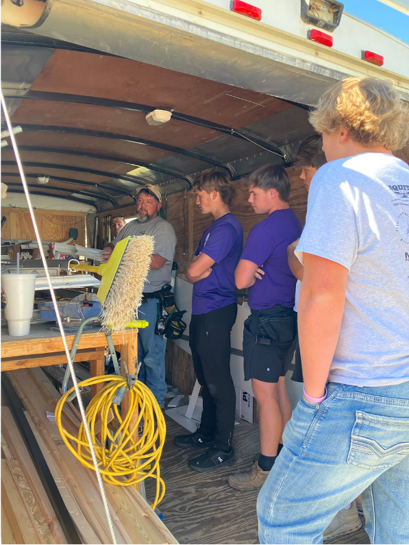 Students learning from local experts