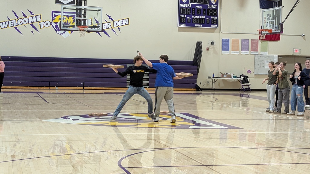 Students competing in the Pizza Box Challenge