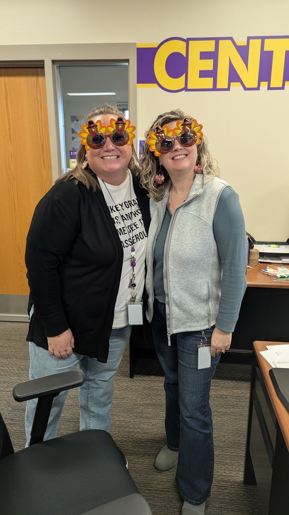 CDHS Secretaries Renee Meier and Rachel Grager ready for Thanksgiving