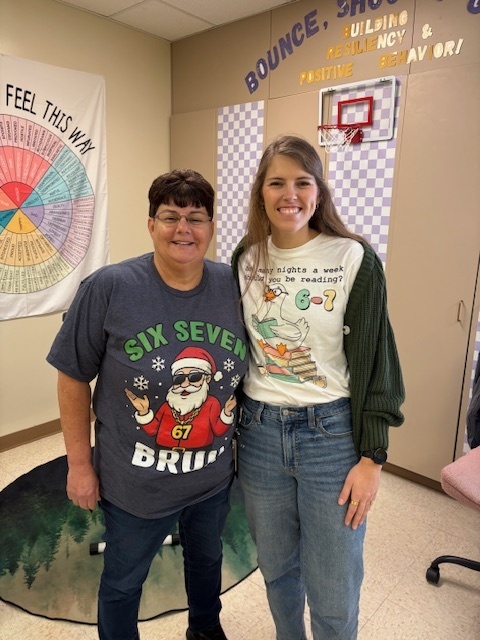 Ms. Casel and Ms. Irwin wearing 6-7 apparel