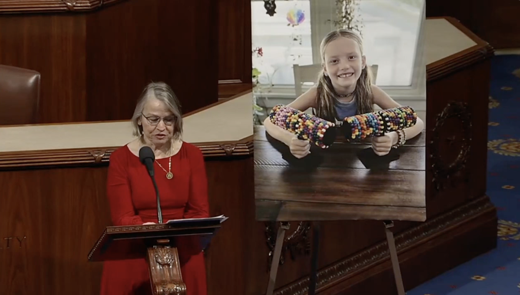 Marley Morris being recognized on the floor of the U.S. House of Representatives in Washington, D.C.
