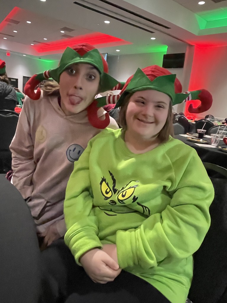 Sabers having fun at Happy Joe's Holiday Party