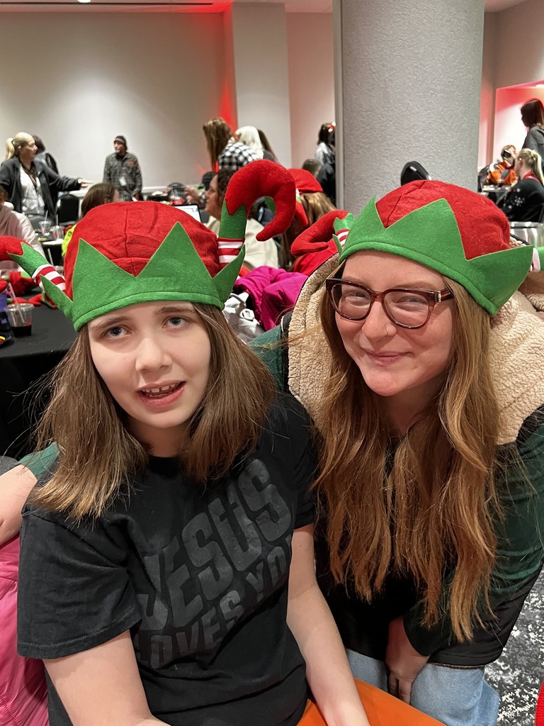 Sabers having fun at Happy Joe's Holiday Party