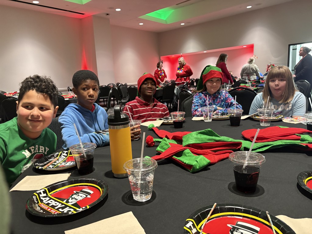 Sabers having fun at Happy Joe's Holiday Party