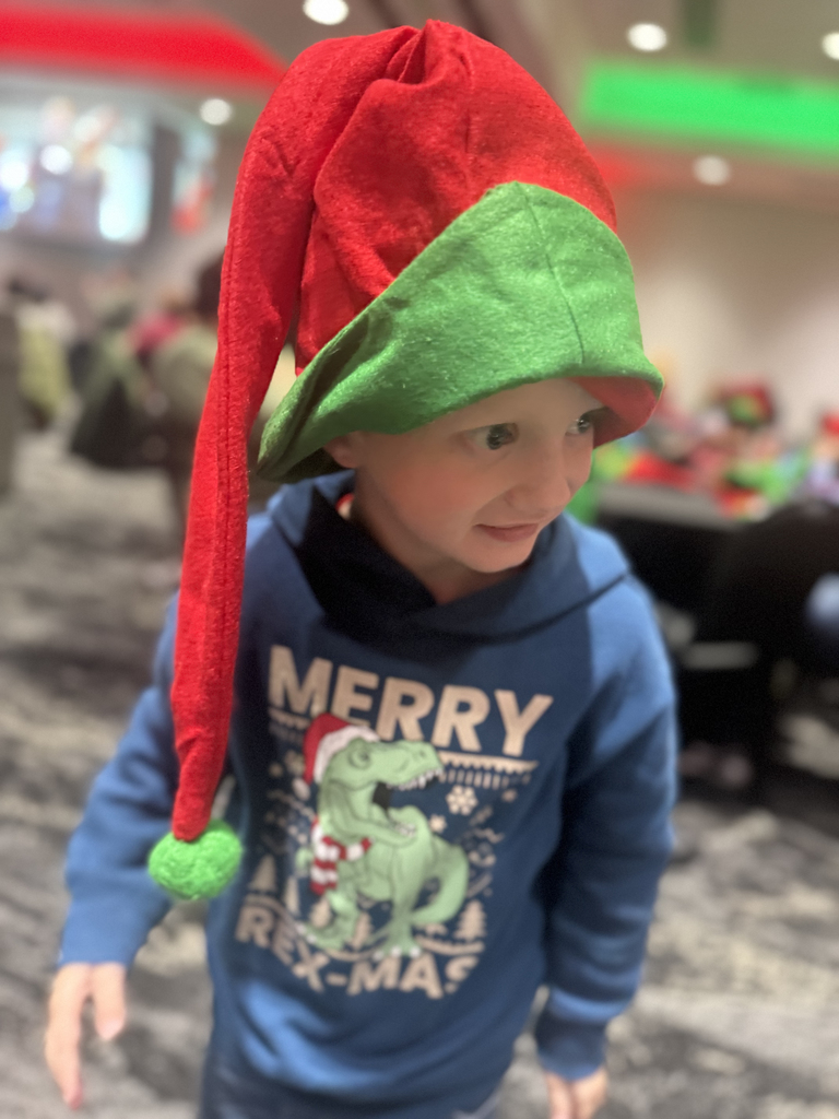 Sabers having fun at Happy Joe's Holiday Party