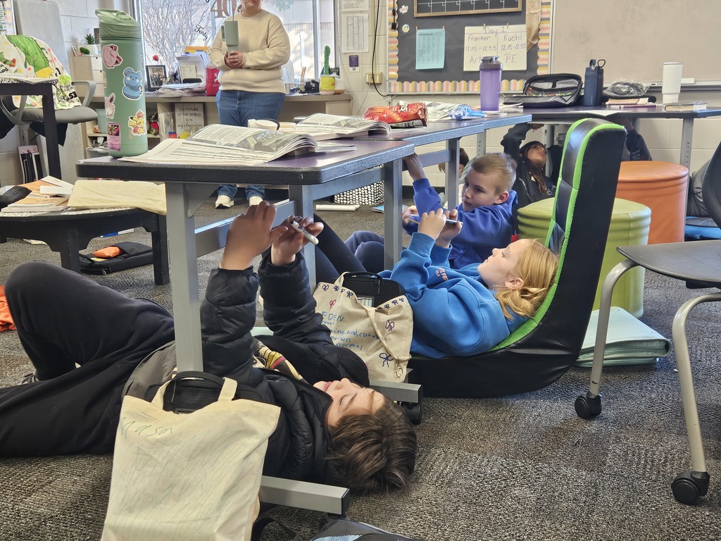 Just like Michelangelo painting the ceiling of the Sistine Chapel, 5th graders challenged themselves to create art using the underside of their desks 