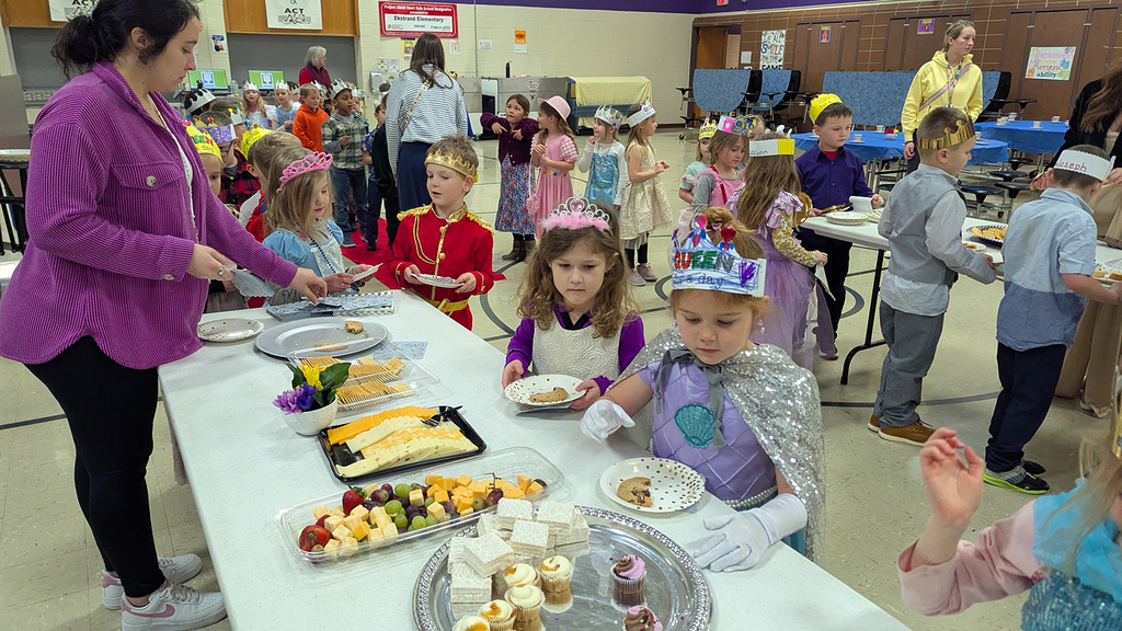 Kindergartners enjoying "tea" and treats