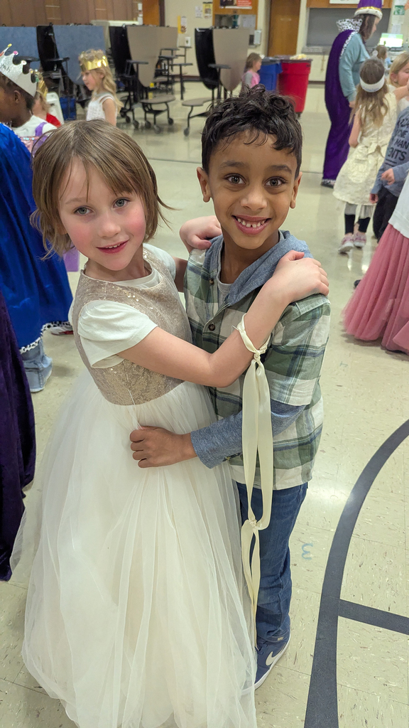 Kindergartners dancing at their royal ball