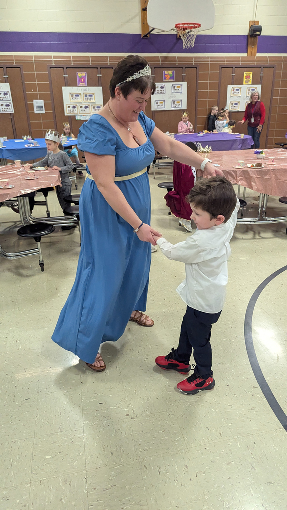 Kindergartners dancing at their royal ball