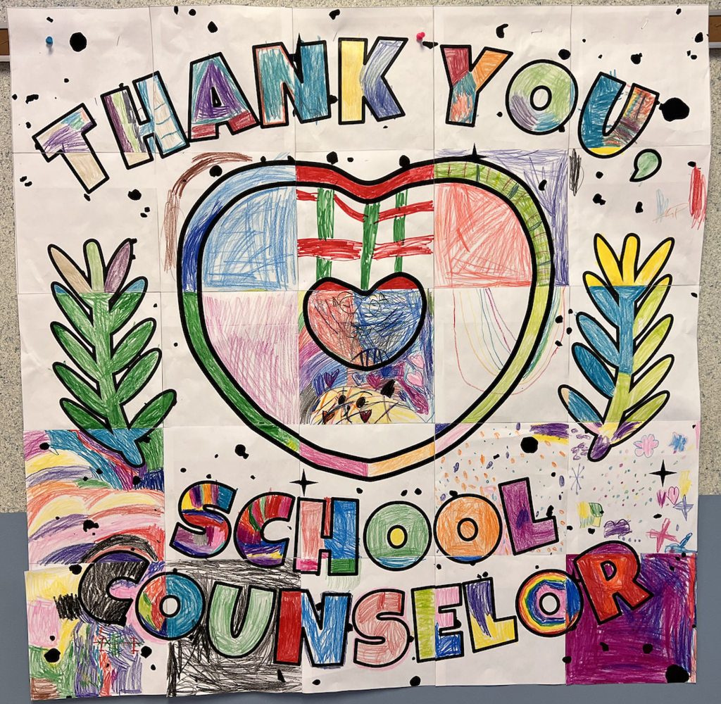 Posters created by Ekstrand students for National School Counselors Week