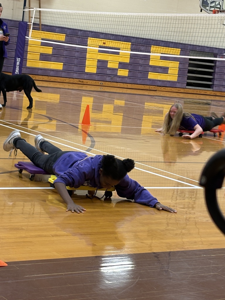 Peer Stem class doing bobsledding  as part of their recreation of the Winter Olympics