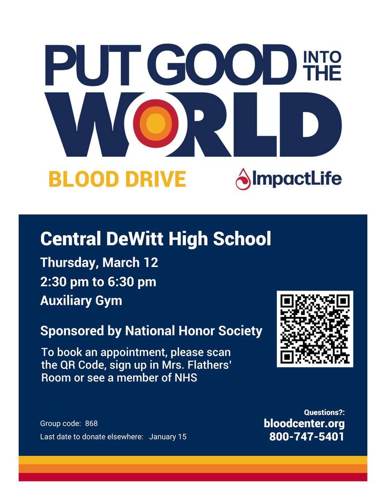 NHS Blood Drive Flyer