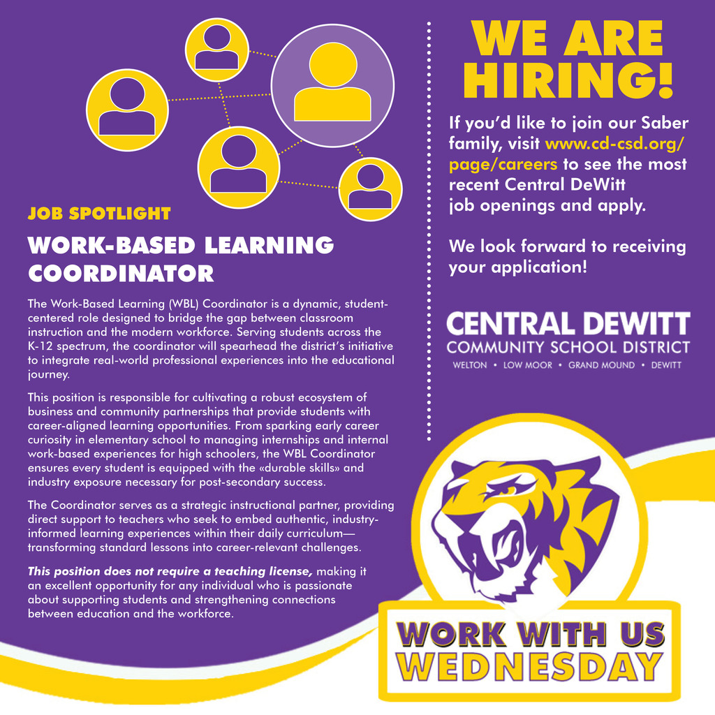 Work with us Wednesday - Work-Based Learning Coordinator