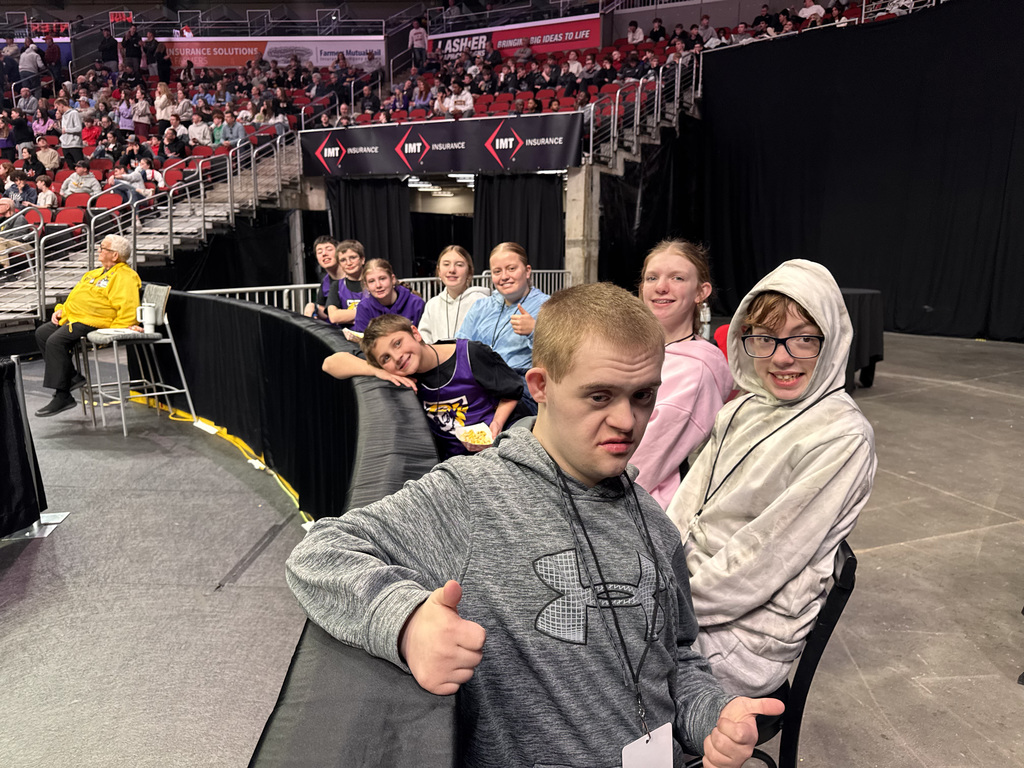 Central DeWitt Unified Special Olympics basketball team at boys state basketball tournament
