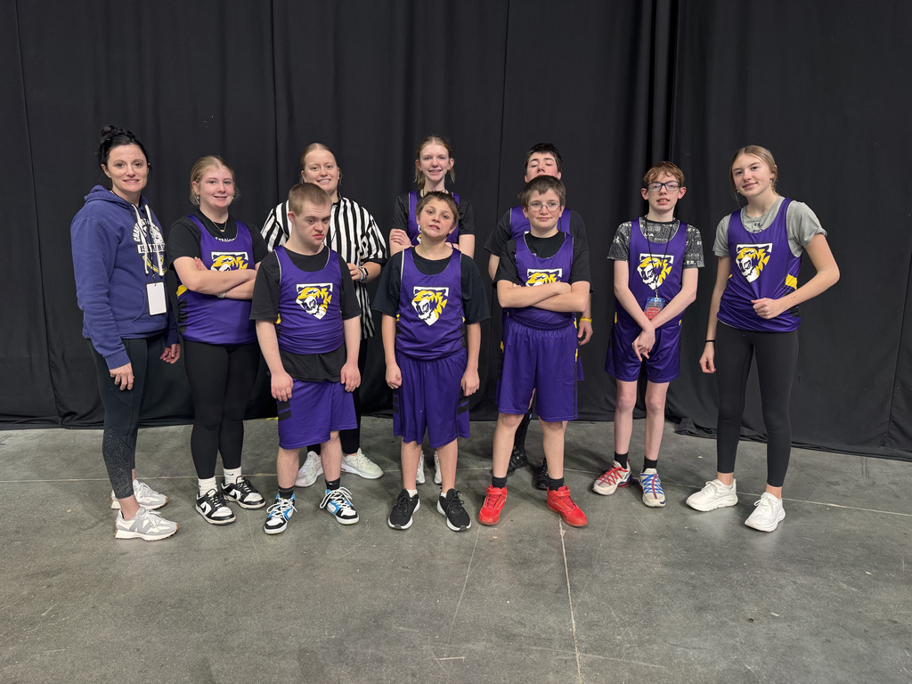 Central DeWitt Unified Special Olympics basketball team at boys state basketball tournament