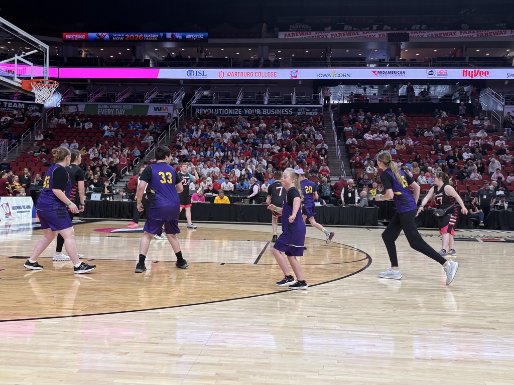 Central DeWitt Unified Special Olympics basketball team at girls state basketball tournament