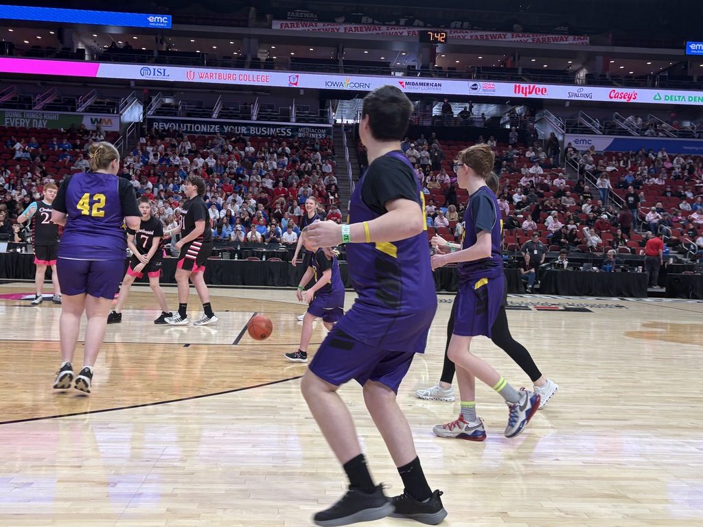 Central DeWitt Unified Special Olympics basketball team at girls state basketball tournament